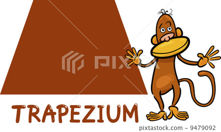 trapezium shape with cartoon monkey trapezium shape with cartoon monkey 9479092