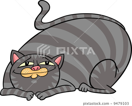 tabby fat cat cartoon 9479103