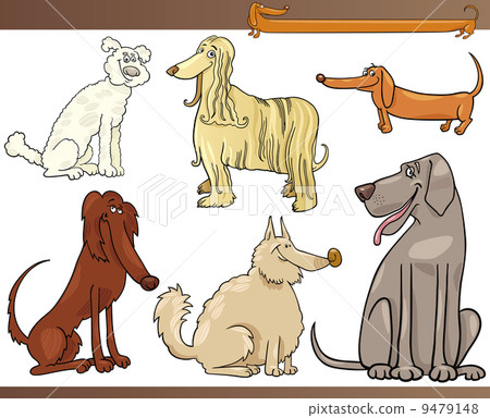 purebred dogs cartoon set - Stock Illustration [9479148] - PIXTA