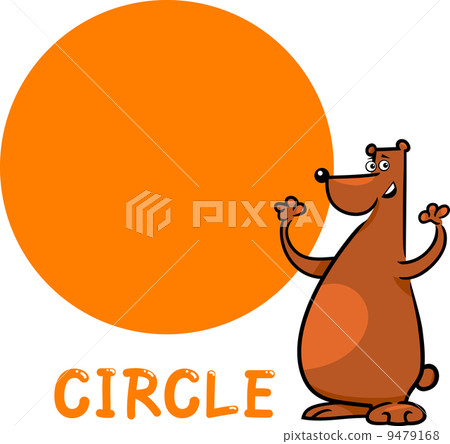 circle shape with cartoon bear 9479168
