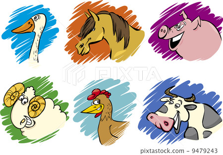 Set of cartoon farm animals Set of cartoon farm animals 9479243