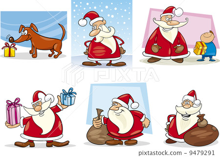 Cartoon Set of Christmas Themes Cartoon Set of Christmas Themes 9479291