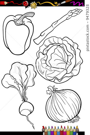 cartoon vegetables set for coloring book cartoon vegetables set for coloring book 9479328