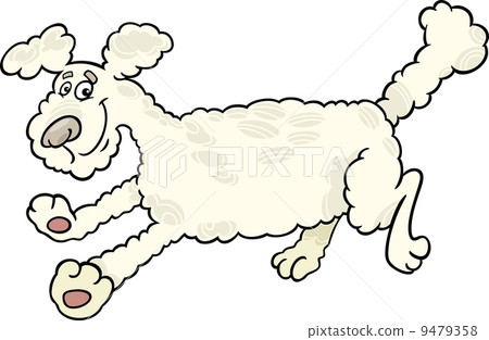 running poodle dog cartoon illustration running poodle dog cartoon illustration 9479358