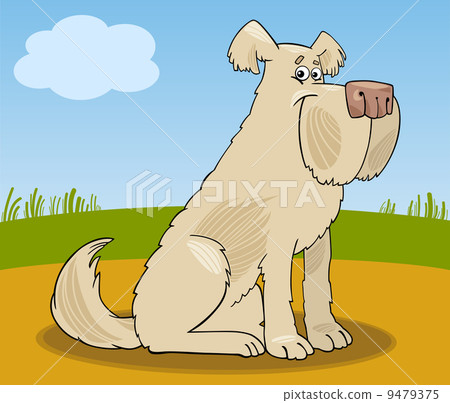 Sheepdog shaggy dog cartoon illustration 9479375