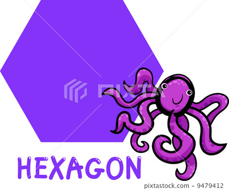 hexagon shape with cartoon octopus hexagon shape with cartoon octopus 9479412