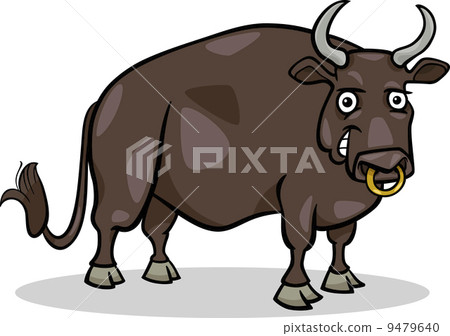 bull farm animal cartoon illustration 9479640