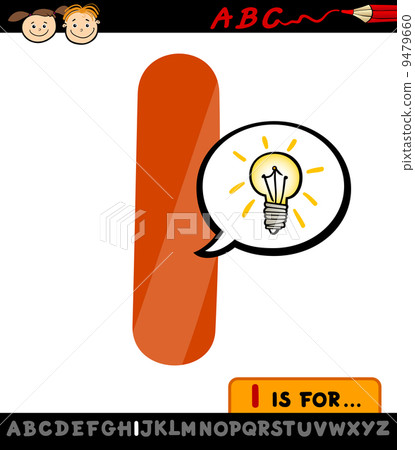 letter i with idea sign cartoon illustration letter i with idea sign cartoon illustration 9479660
