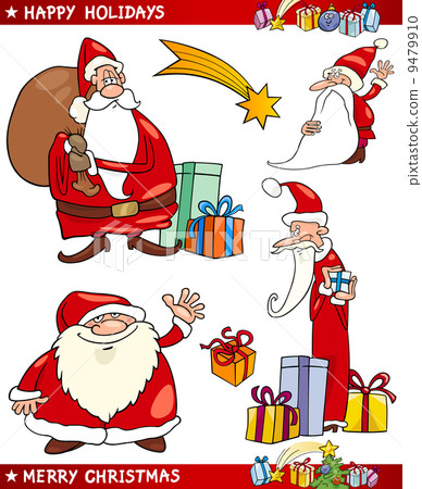 Santa and Christmas Themes Cartoon Set Santa and Christmas Themes Cartoon Set 9479910