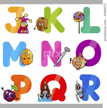 Education Cartoon Alphabet Letters for Kids-插圖素材 [9480015] - PIXTA圖庫
