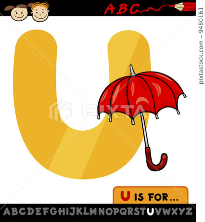 letter u with umbrella cartoon illustration - Stock Illustration [9480161]  - PIXTA