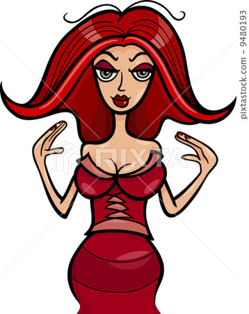 woman cartoon illustration cancer sign 9480193