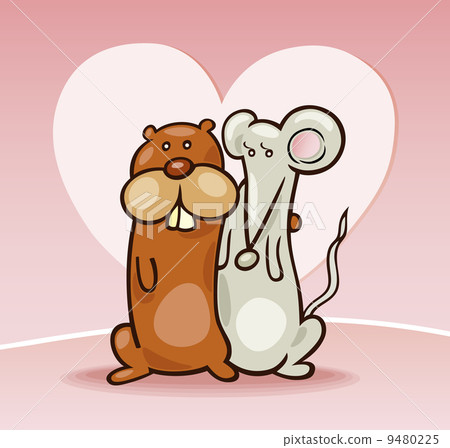 Hamster and mouse in love 9480225