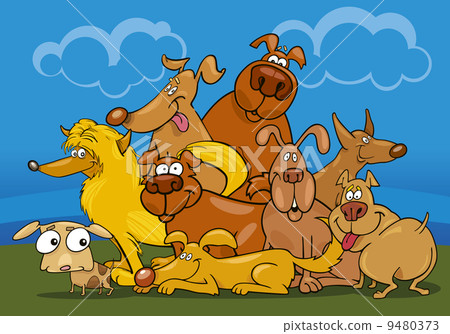 cartoon dogs group cartoon dogs group 9480373