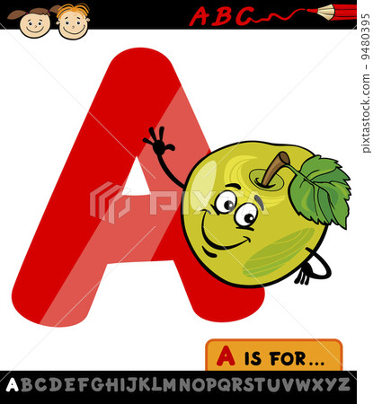 letter a with apple cartoon illustration letter a with apple cartoon illustration 9480395