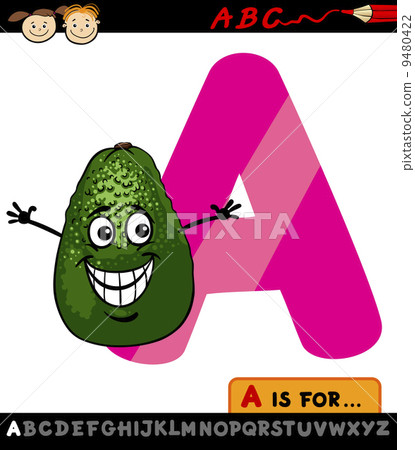 letter a with avocado cartoon illustration letter a with avocado cartoon illustration 9480422