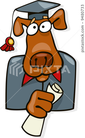 Graduate dog cartoon 9480733