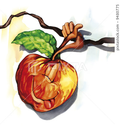 funny apple on the tree branch 9480775