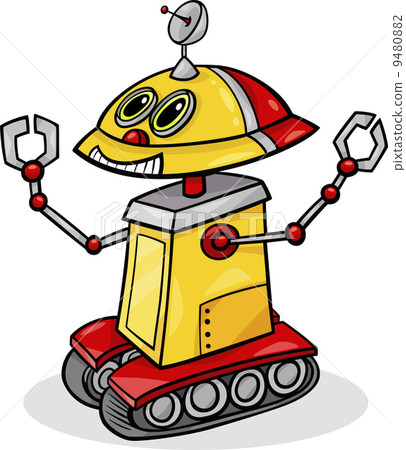 cartoon robot or droid illustration 9480882