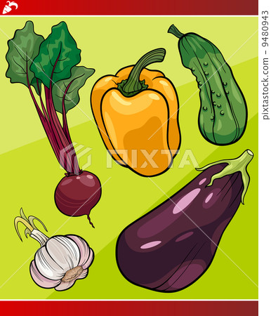 vegetables set cartoon illustration 9480943