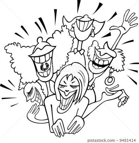 joyful group of women cartoon joyful group of women cartoon 9481414