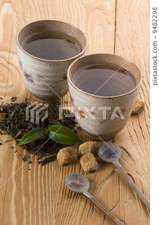 green tea with fresh branch green tea with fresh branch 9482298