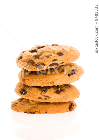 Chocolate Chip Cookies isolated on the white 9483335