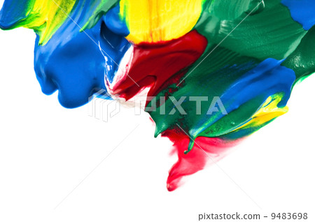 paints on the white paper 9483698