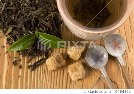 green tea with fresh branch green tea with fresh branch 9484361