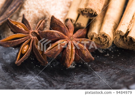 aromatic spices with brown sugar 9484979