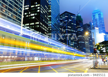 busy traffic road in city at night 9485511
