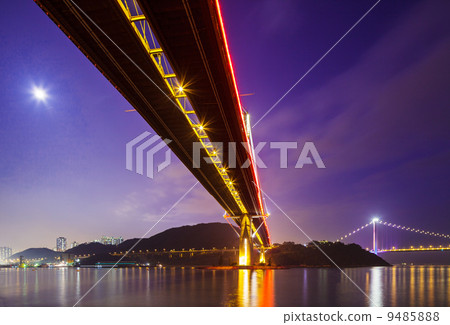 Bottom view of the suspension bridge Bottom view of the suspension bridge 9485888