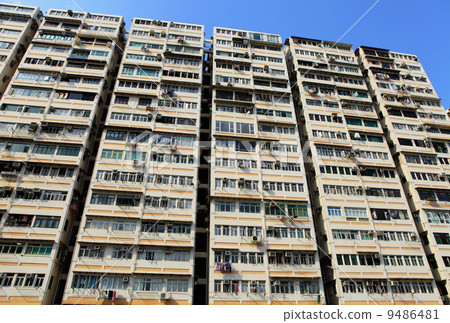 apartment building in Hong Kong 9486481