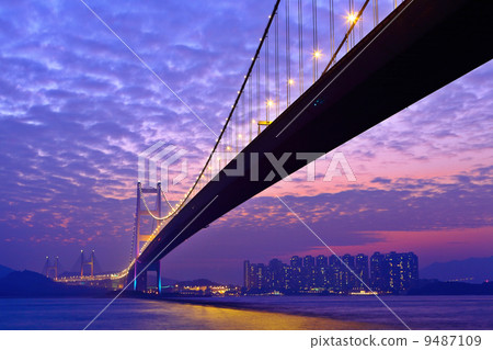 Tsing Ma Bridge at night 9487109