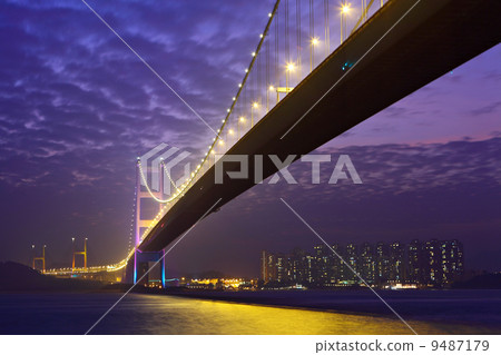 Tsing Ma Bridge in Hong Kong 9487179