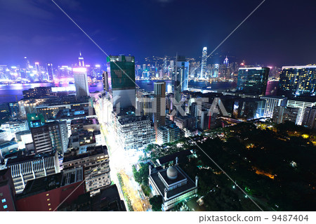 Hong Kong downtown city at night Hong Kong downtown city at night 9487404