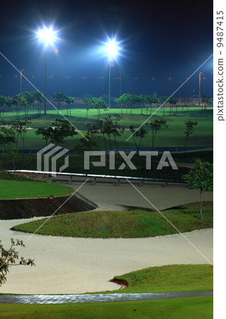 golf court at night. golf court at night. 9487415