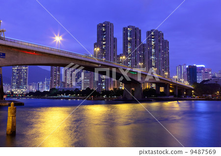 bridge over the sea in Hong Kong 9487569