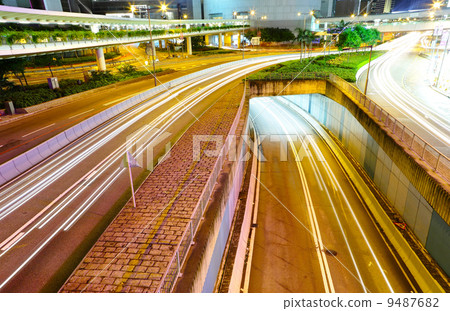 Traffic in night time Traffic in night time 9487682