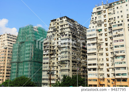 Hong Kong crowded building Hong Kong crowded building 9487795