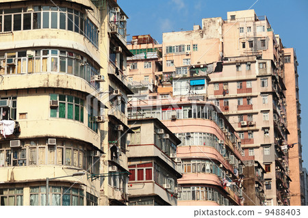 old apartment building in Hong Kong 9488403