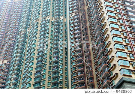 Exterior of apartment building in Hong Kong Exterior of apartment building in Hong Kong 9488803
