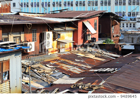 old apartment building in Hong Kong 9489645