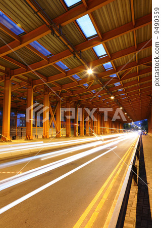 tunnel with car light tunnel with car light 9490359