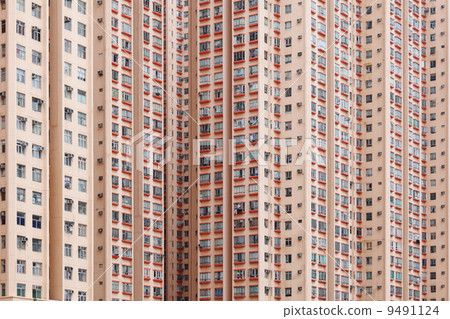 Hong Kong crowded apartment building 9491124