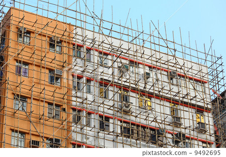 bamboo scaffolding of repairing old building bamboo scaffolding of repairing old building 9492695