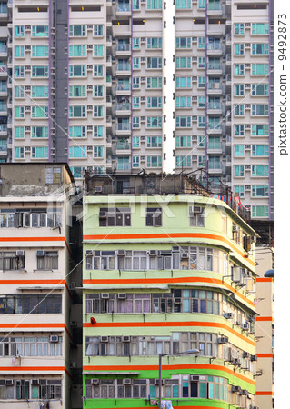 Hong Kong old and new building 9492873