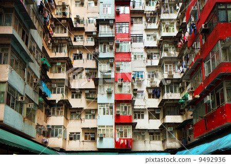 Old residential building in Hong Kong 9492936