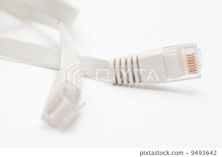Ethernet cable port isolated on white background 9493642