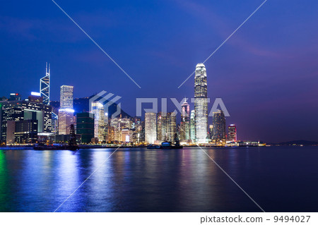 Hong kong city skyline at night Hong kong city skyline at night 9494027